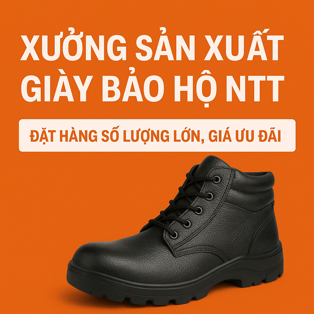 XƯỞNG SẢN XUẤT GIÀY BẢO HỘ NTT – ĐẶT HÀNG SỐ LƯỢNG LỚN, GIÁ ƯU ĐÃI